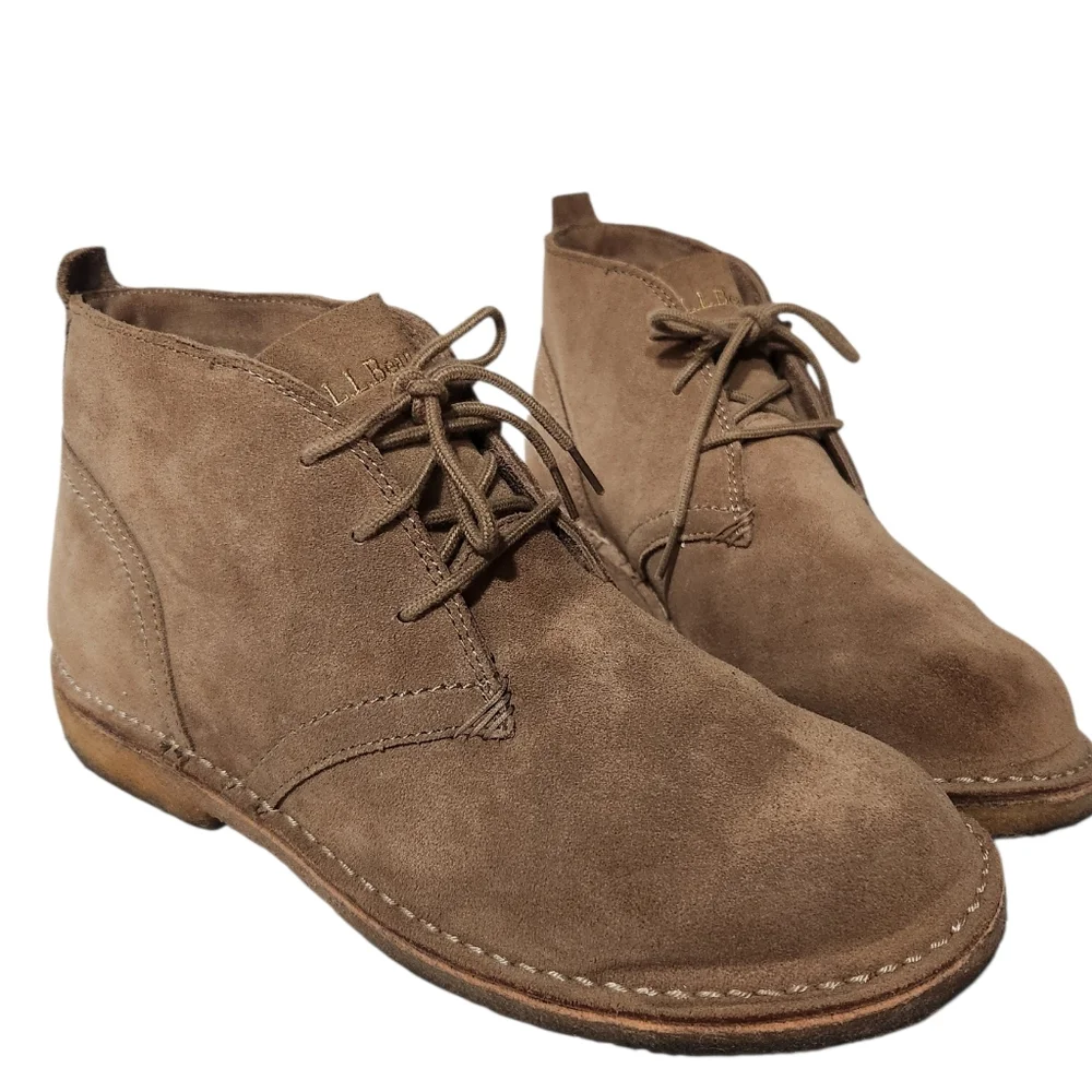 LL Bean Suede Classic Desert Chukka Boots Size 10 Wide EUC